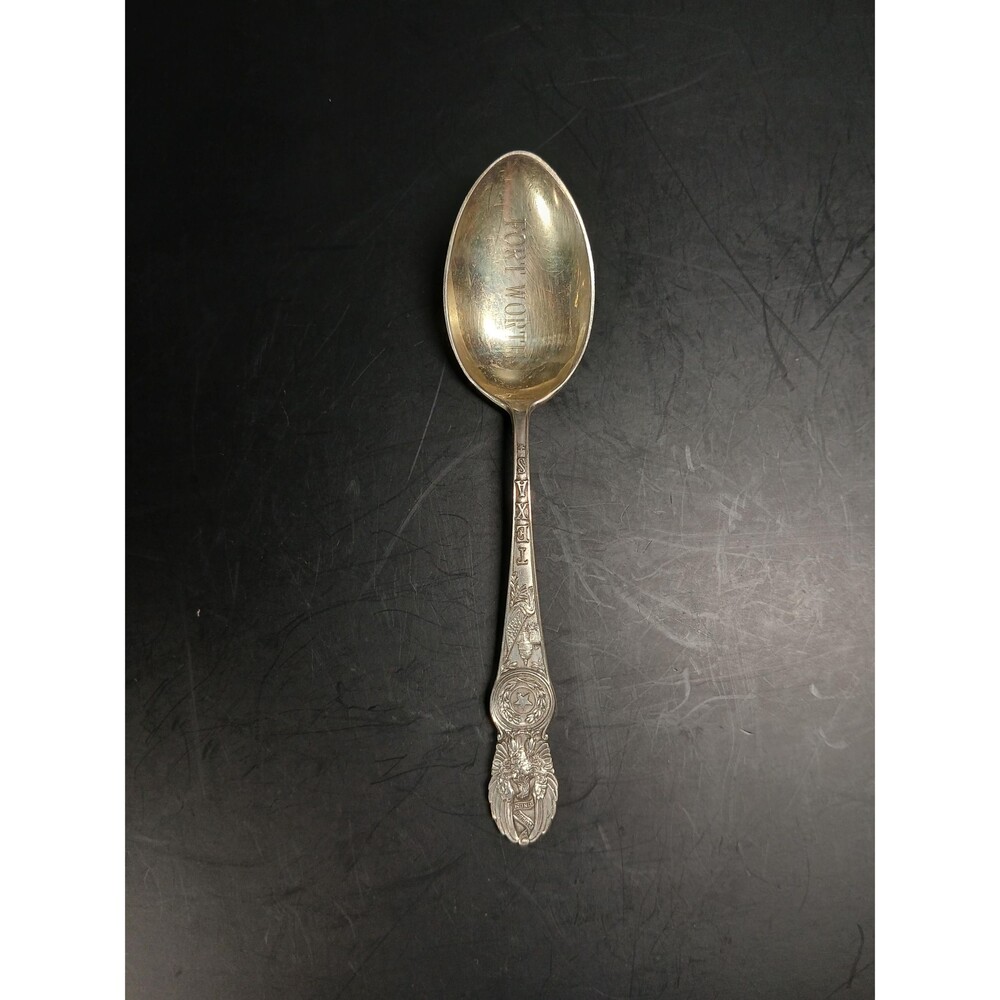 Sterling Fort Worth Texas Souvenir Spoon 5.75" 21g Lone Star State Antique
